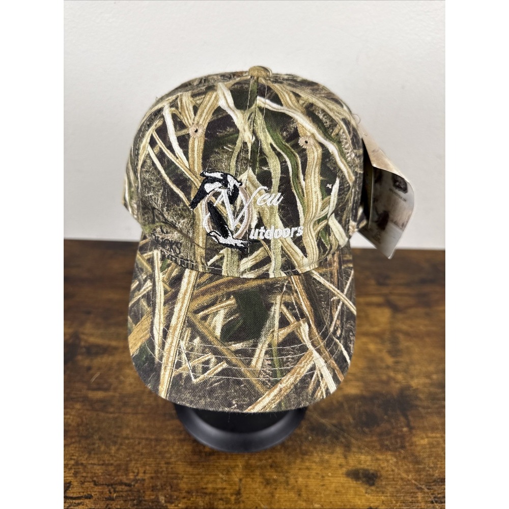 Ducks Unlimited Mossy Oak Camo Adjustable Strapback Hat Embroidered Logo NEW